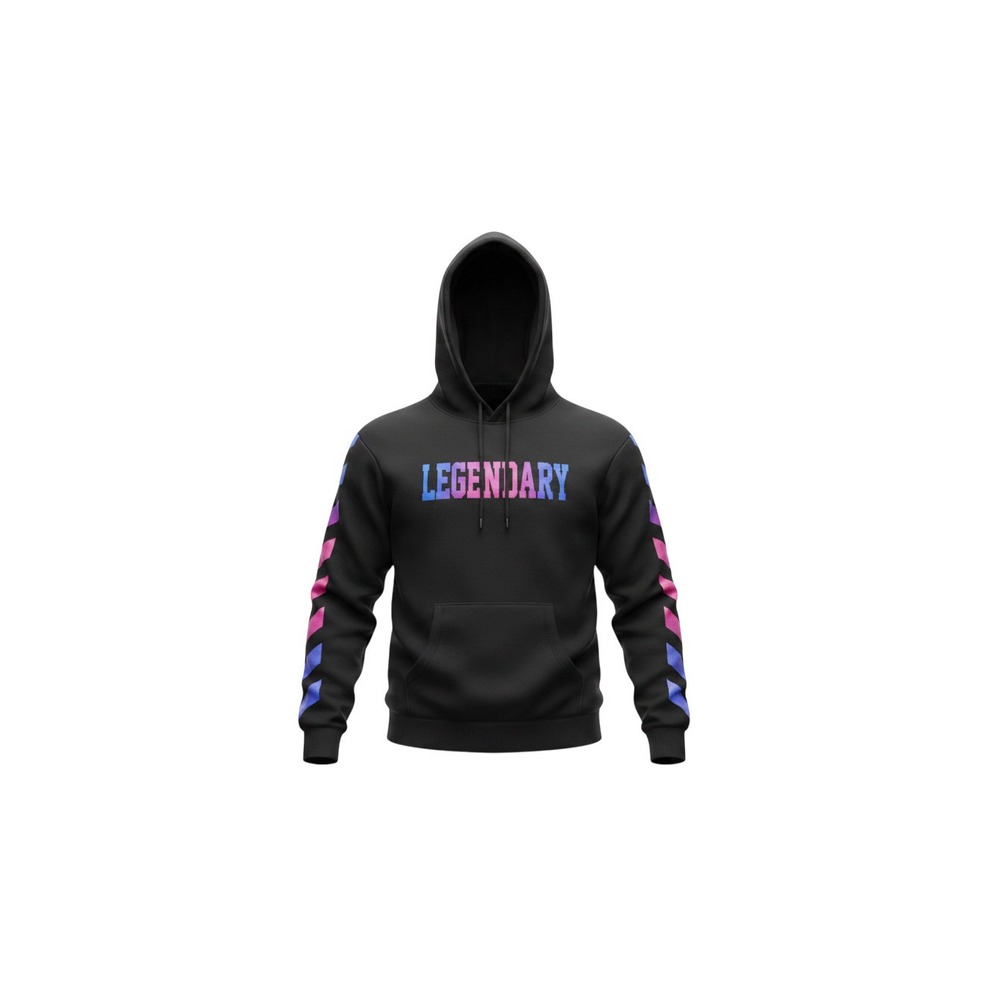 rue21 Hoodie Mens XL Black NEW Legendary Graphic Sleeve Print Pullover